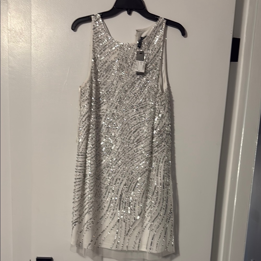 Elegant White Sequin Dress